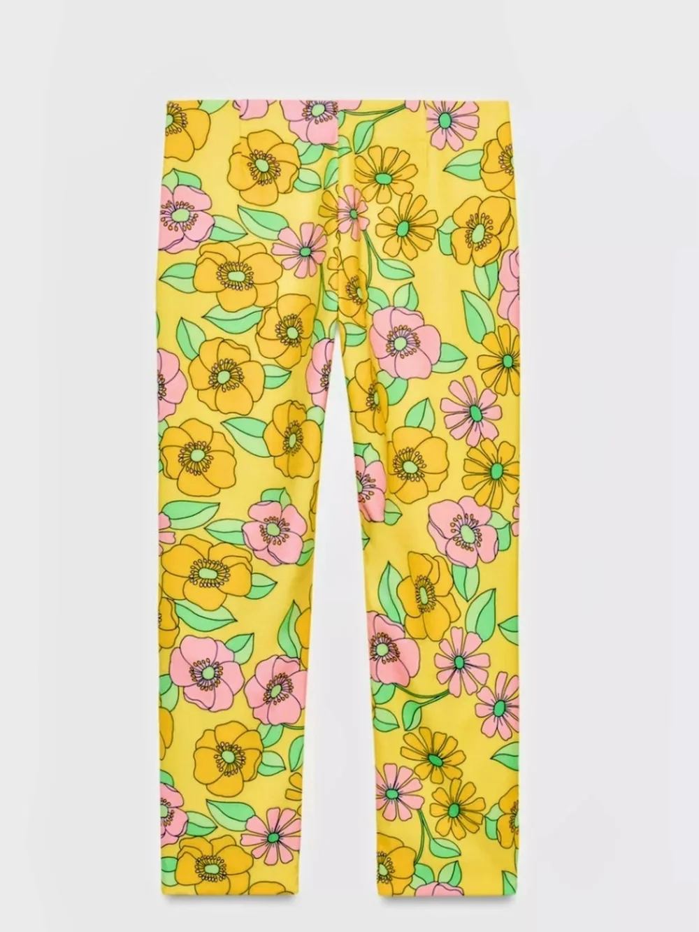 Zara Yellow Floral Halter Top And Capri Pants Set. Brand New With Tag
